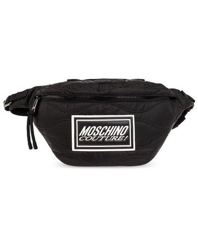 Moschino Belt Bag With Logo, - Black