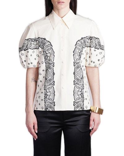 Chloé Bandana Motif Balloon-sleeved Printed Shirt - White