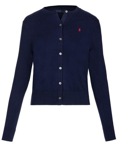 Polo Ralph Lauren Pony Embroidered Knit Cardigan - Blue