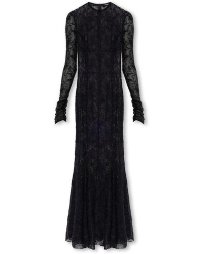 MISBHV Semi-sheer Lace Detailed Maxi Dress - Black