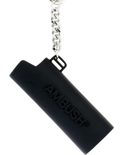 Ambush Logo Detailed Lighter Case Keychain - Black