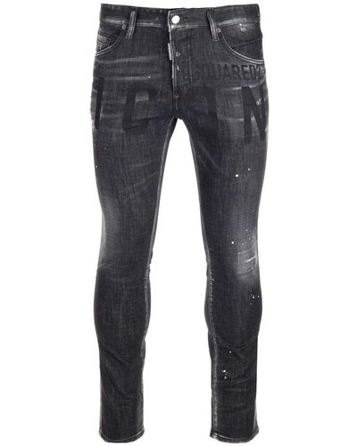 DSquared² Distressed Slim-fit Jeans - Black
