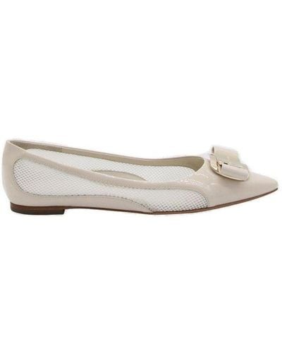 Ferragamo Pointed-toe Flat Shoes - White