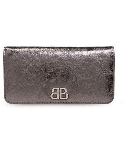Balenciaga Wallet With Logo, - Grey