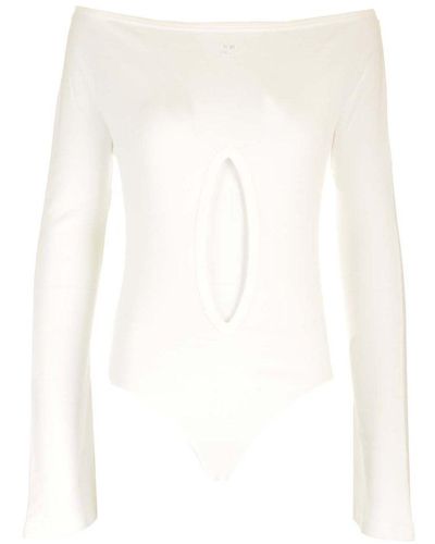 Courreges Jersey Bodysuit With Cut Out - White