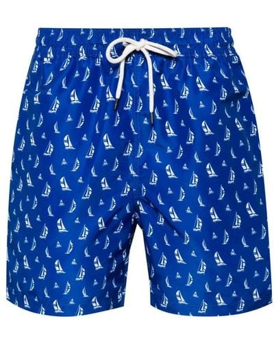 Polo Ralph Lauren Traveller Boat-print Swim Shorts - Blue