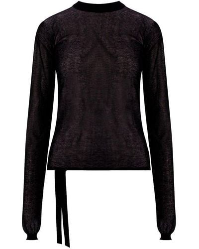 Ann Demeulemeester Double Strap Crewneck Top - Black