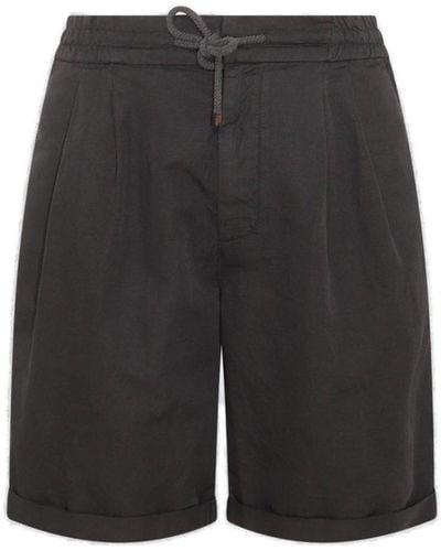 Brunello Cucinelli Elasticated Drawstring Waistband Shorts - Black