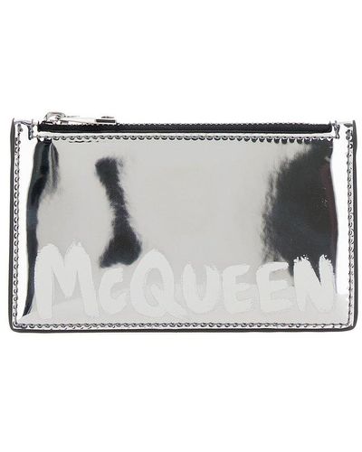 Alexander McQueen Logo Printed Wallet - Grey