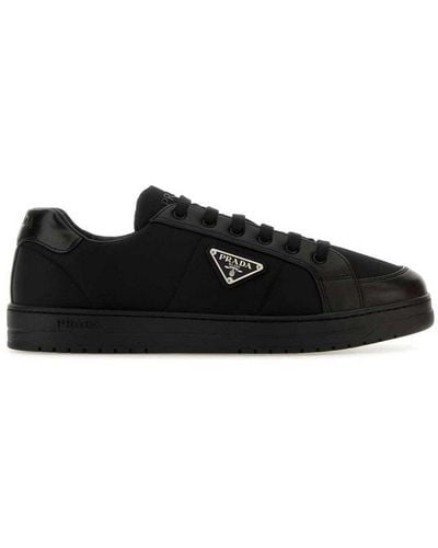 Prada Downtown Triangle-logo Lace-up Sneakers - Black