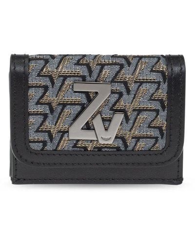 Zadig & Voltaire Trifold Wallet With Jacquard Pattern - Black