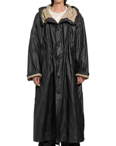 Dries Van Noten Oversized Hooded Coat - Black
