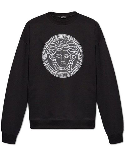 Versace Embroidered Hoodie - Black