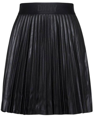 DKNY A-line Pleated Mini Skirt - Black