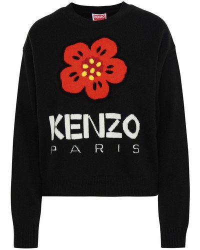 KENZO 'boke Flower' Wool Sweater - Black