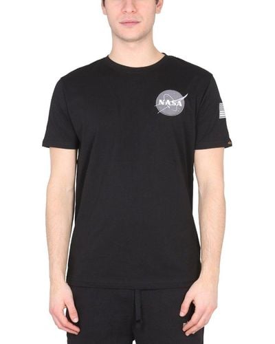 Alpha Industries Space Shuttle Printed Crewneck T-shirt - Black