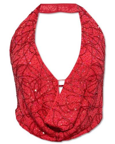 Cult Gaia 'ballina' Top With Open Back, - Red