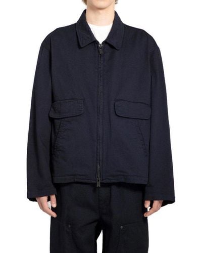 Yohji Yamamoto R-single Zipped Shirt Jacket - Blue