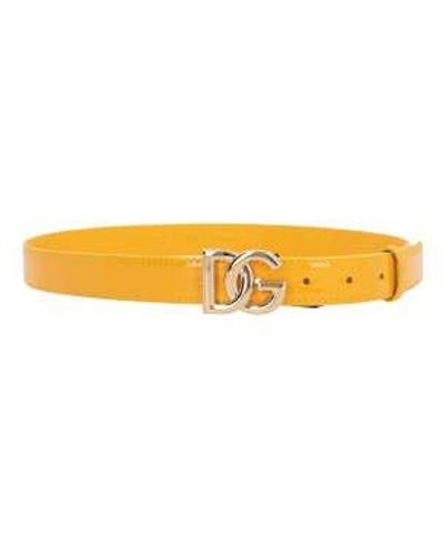Dolce & Gabbana Dg Plaque Buckle Belt - Yellow