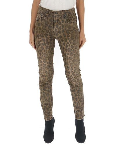 R13 Leopard Print Skinny Jeans - Multicolour