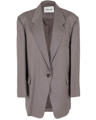 Low Classic V-neck Single-breasted Blazer - Brown