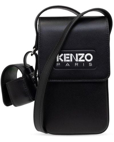 KENZO Logo Patch Belt Phone Case - Black