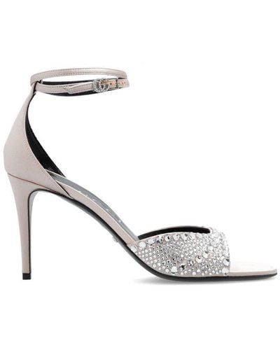 Gucci Embellished Mid-heel Open Toe Sandals - White