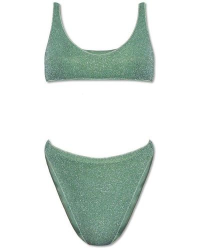 Oséree Lumiere 90s Glittered Bikini Set - Green