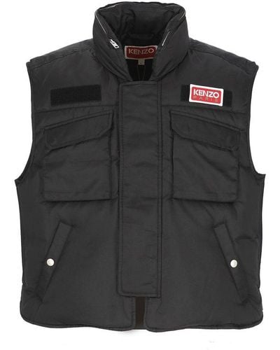 KENZO Padded And Quilted Vest - Black
