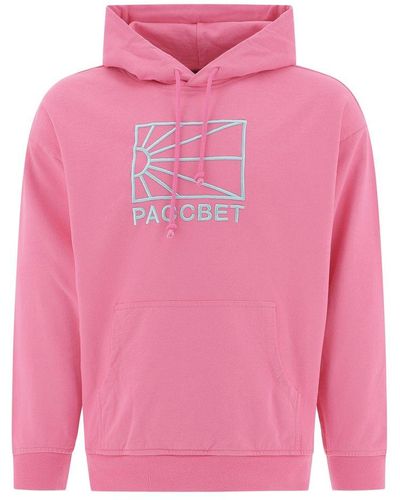 Rassvet (PACCBET) Logo Embroidered Drawstring Hoodie - Pink