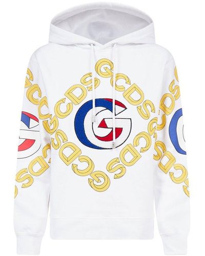 Gcds University Logo Hoodie - White