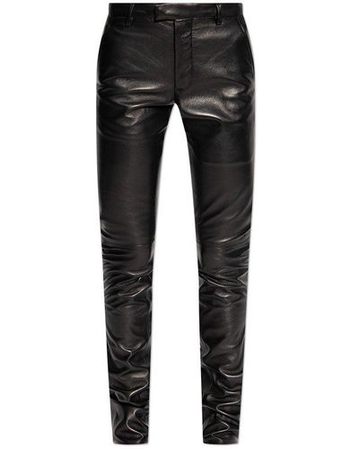 Ann Demeulemeester Leather Trousers - Black