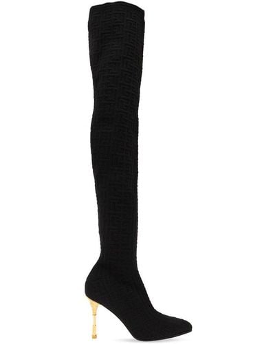 Balmain Moneta Heeled Boots - Black