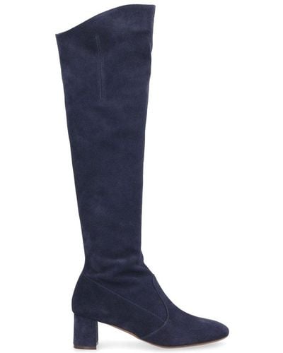 L'Autre Chose Knee High Side-zipped Boots - Blue