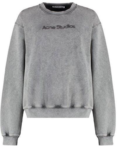 Acne Studios Logo Printed Crewneck Sweatshirt - Grey