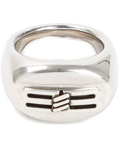 Balenciaga Bb Icon Signet Ring Jewelry - White