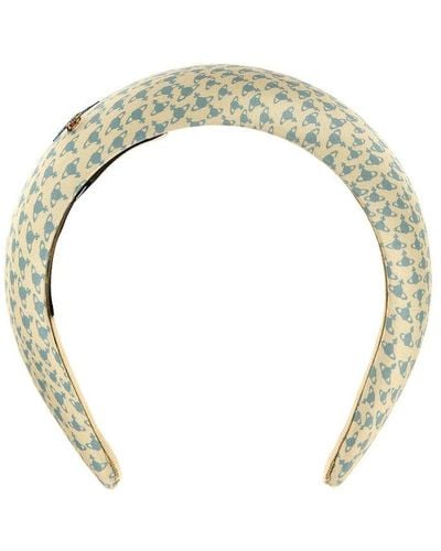 Vivienne Westwood All-over Logo Printed Headband - Metallic