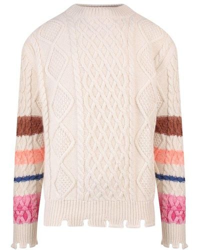 Barrow Crewneck Knitted Sweater - White