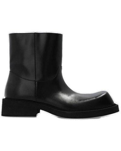 Balenciaga Inspector Square-toe Ankle Boots - Black