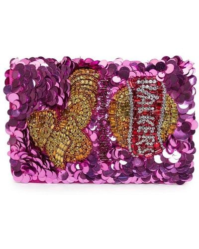 Anya Hindmarch Walkers Embellished Clutch Bag - Pink