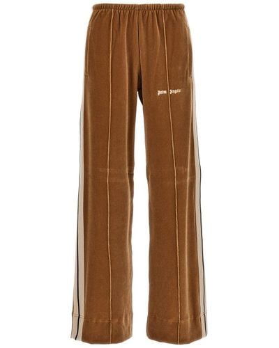 Palm Angels Velvet Loose Track Trousers - Brown