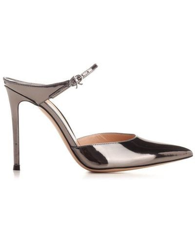 Gianvito Rossi Ribbon Pointed-toe Mules - Brown