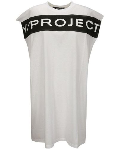 Y. Project Logo Printed Sleeveless Mini Dress - Black