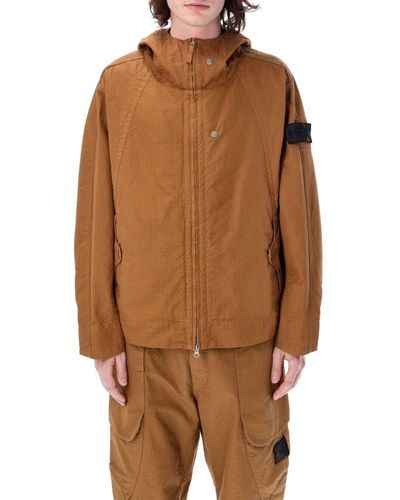 Stone Island Shadow Project Ripstop Short Parka - Brown