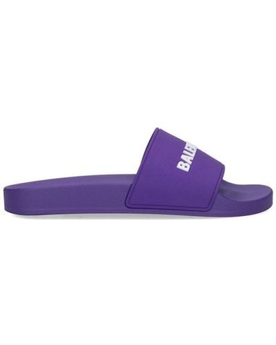 Balenciaga 3d Logo Pool Slides - Purple