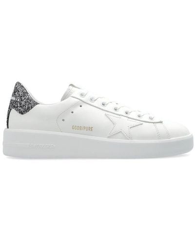 Golden Goose Purestar Glittered Lace-up Sneakers - White