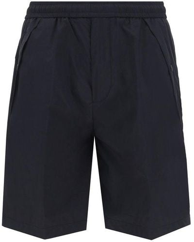 Moncler Logo Patch Elastic Waistband Shorts - Blue
