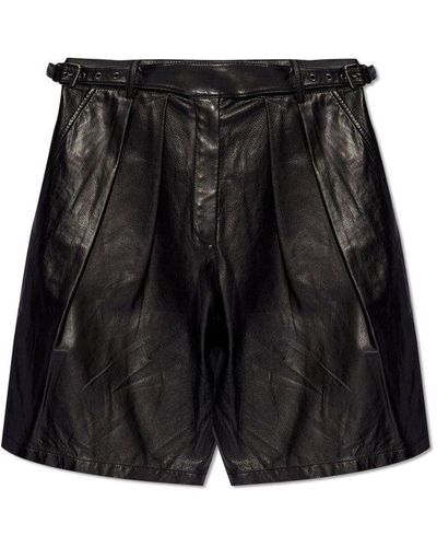 Emporio Armani Leather Shorts, - Black