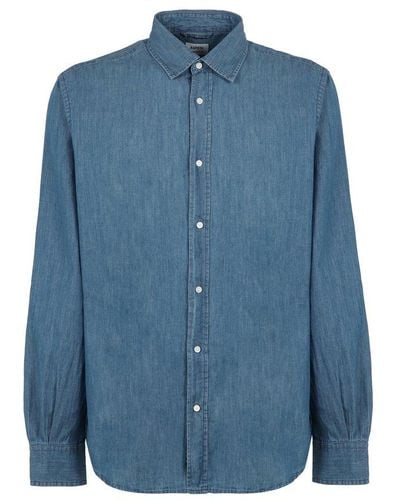 Aspesi Buttoned Denim Shirt - Blue