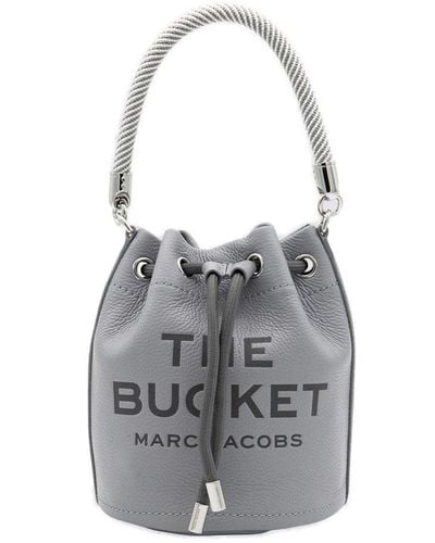 Marc Jacobs Wolf Gray Leather The Bucket Tote Bag